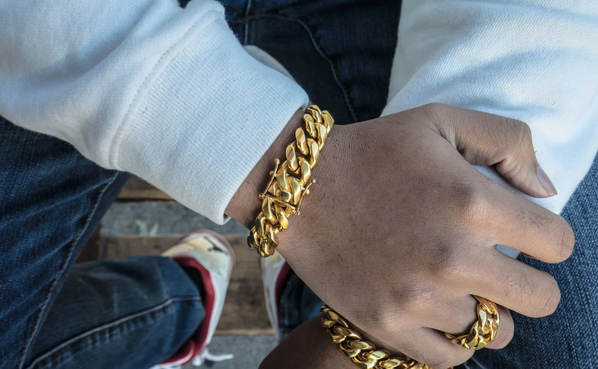 18K Gold Plated Cuban Link Ring | Golden Gilt