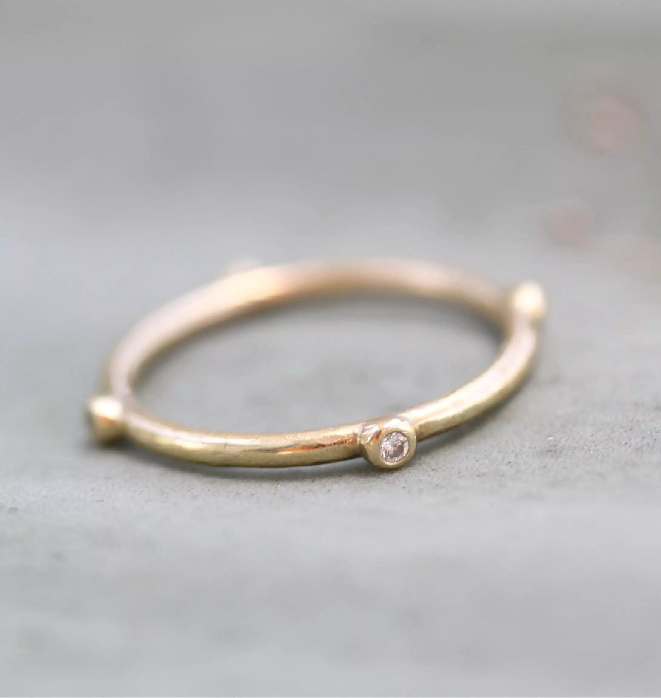 4 Bezeled Diamond Gold Ring