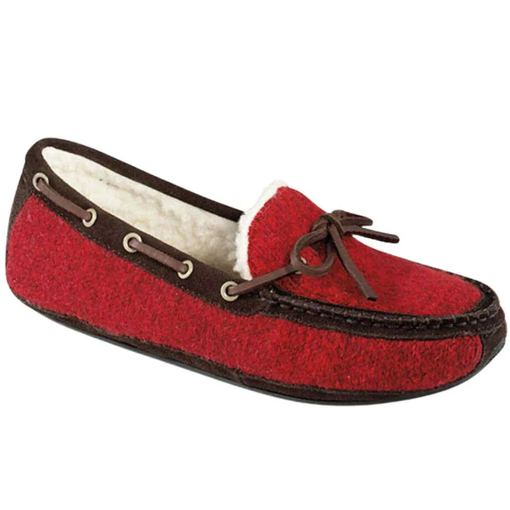 Acorn Ragg Time Moc Slipper Red Ragg Wool (Women's)