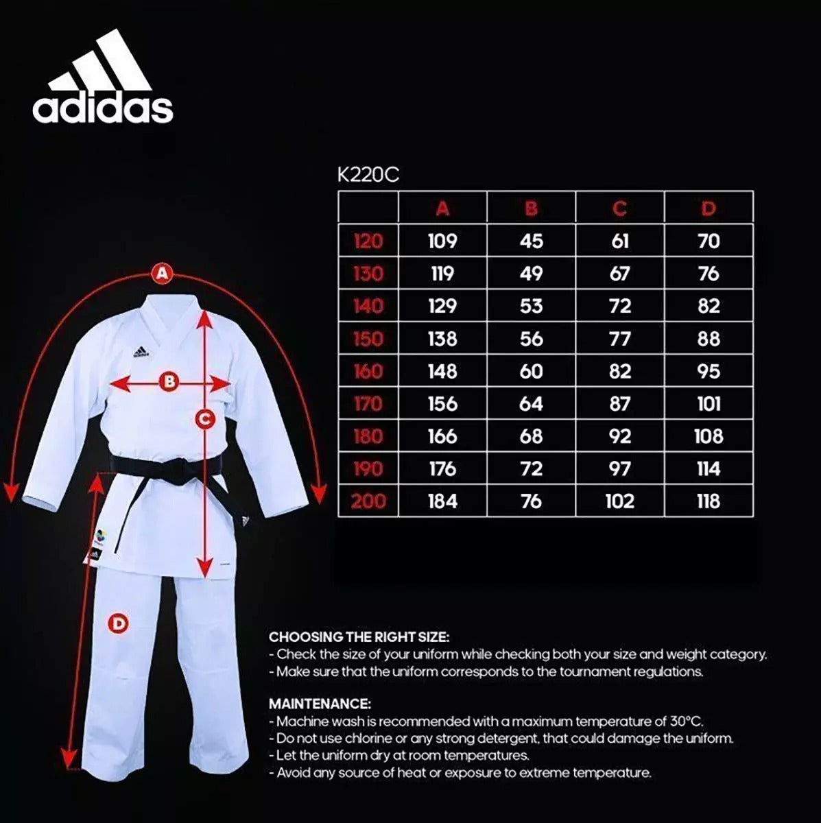 adidas Karate Gi WKF Club Adults White Uniform K220C