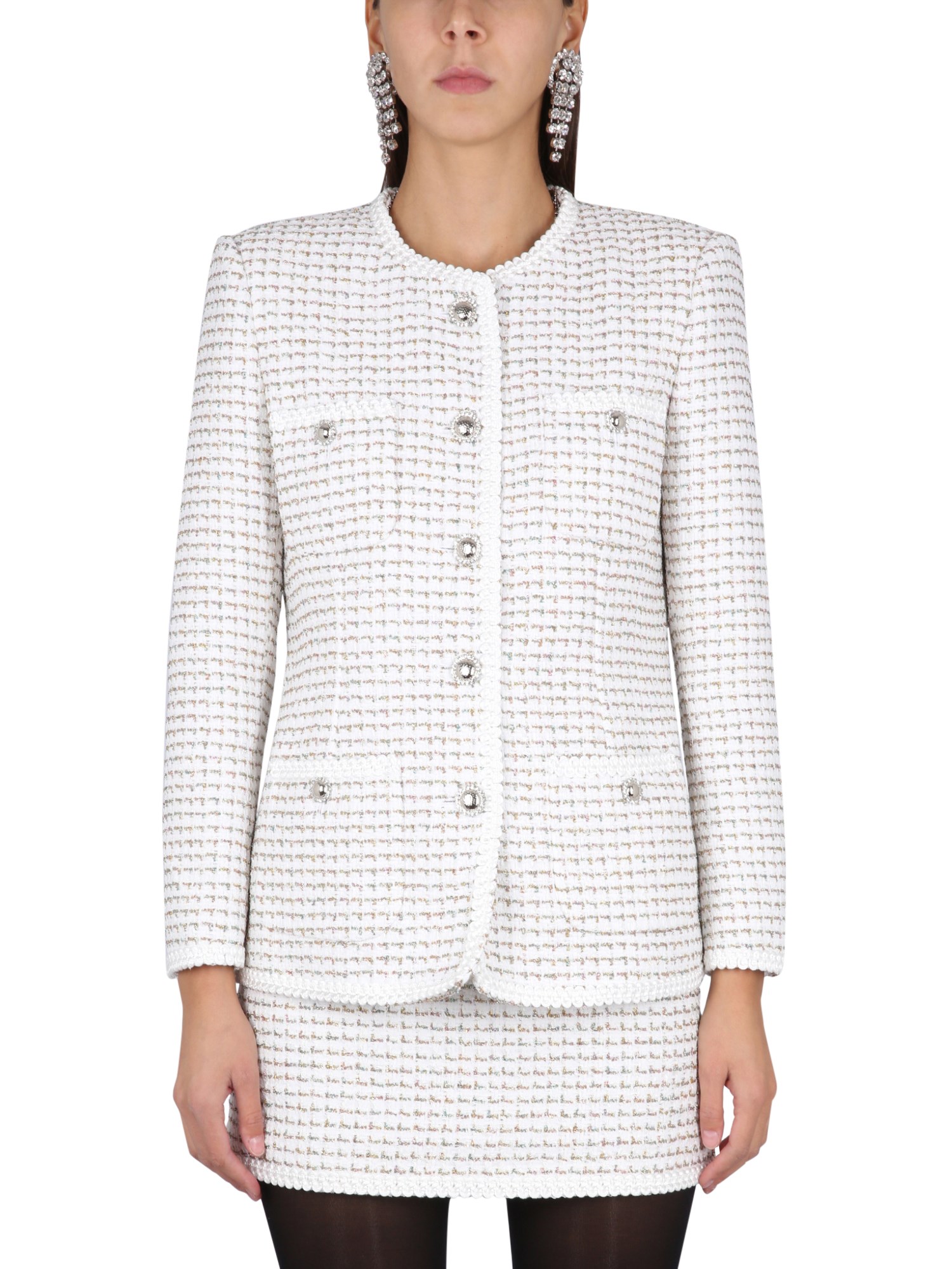 ALESSANDRA RICH    COTTON BLEND TWEED JACKET