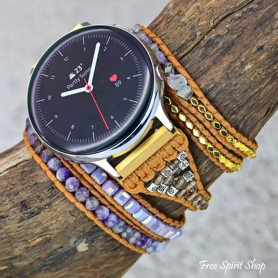 Amethyst Beaded Samsung / Garmin Watch Band