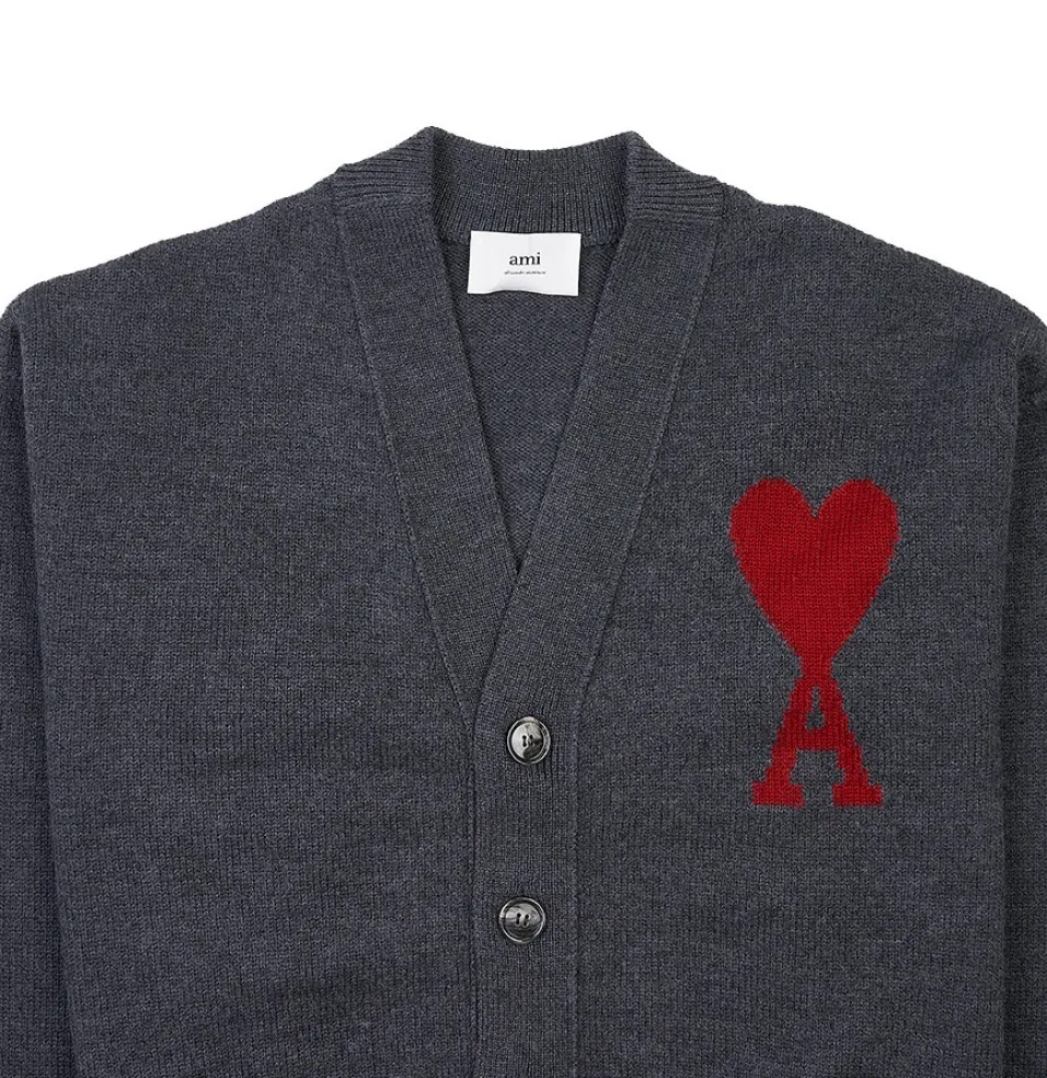 AMI PARIS  |Unisex Wool Street Style Logo Designers Cardigans