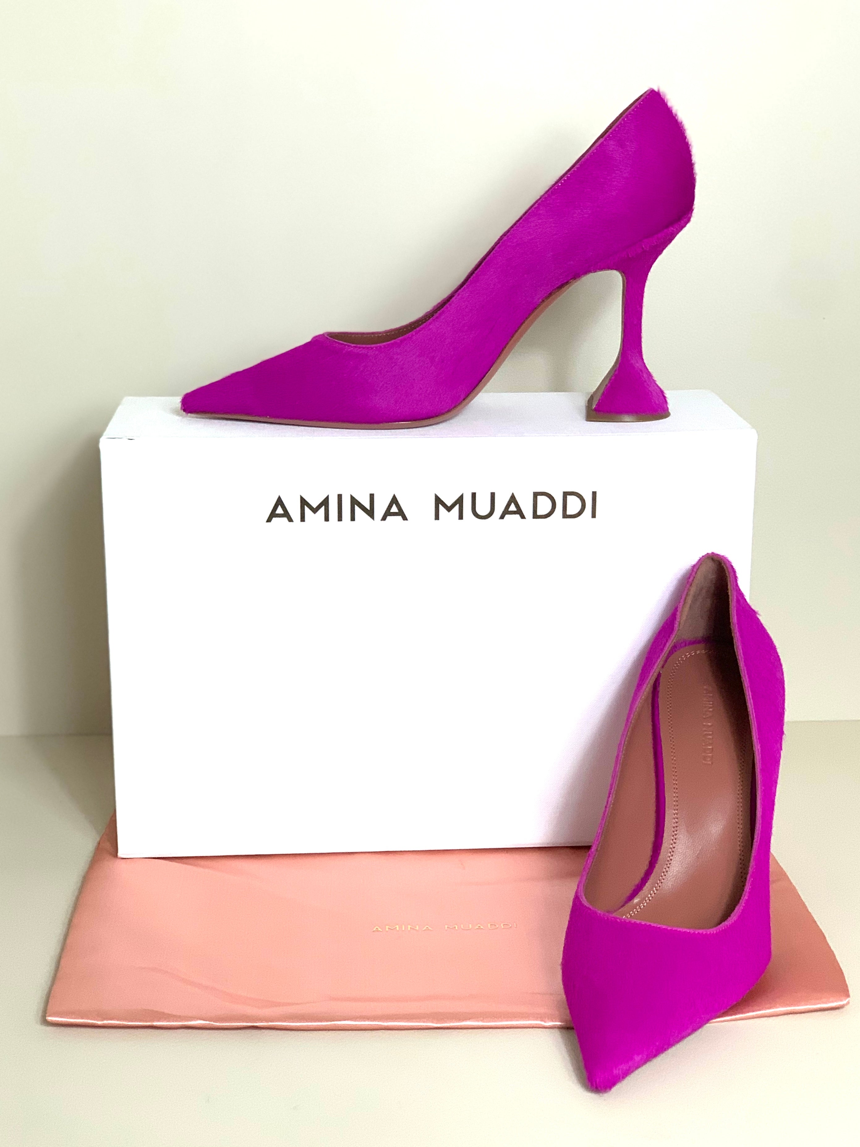 AMINA MUADDI - Pink pony-style calfskin pumps