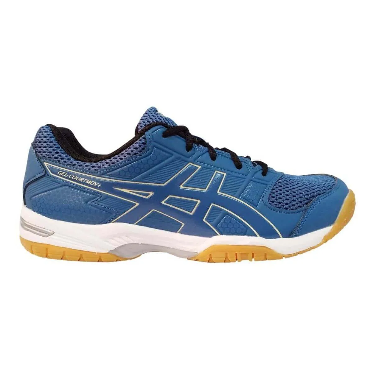 ASICS Men's Gel-Courtmov+ Badminton Shoe (Azure/Butter)