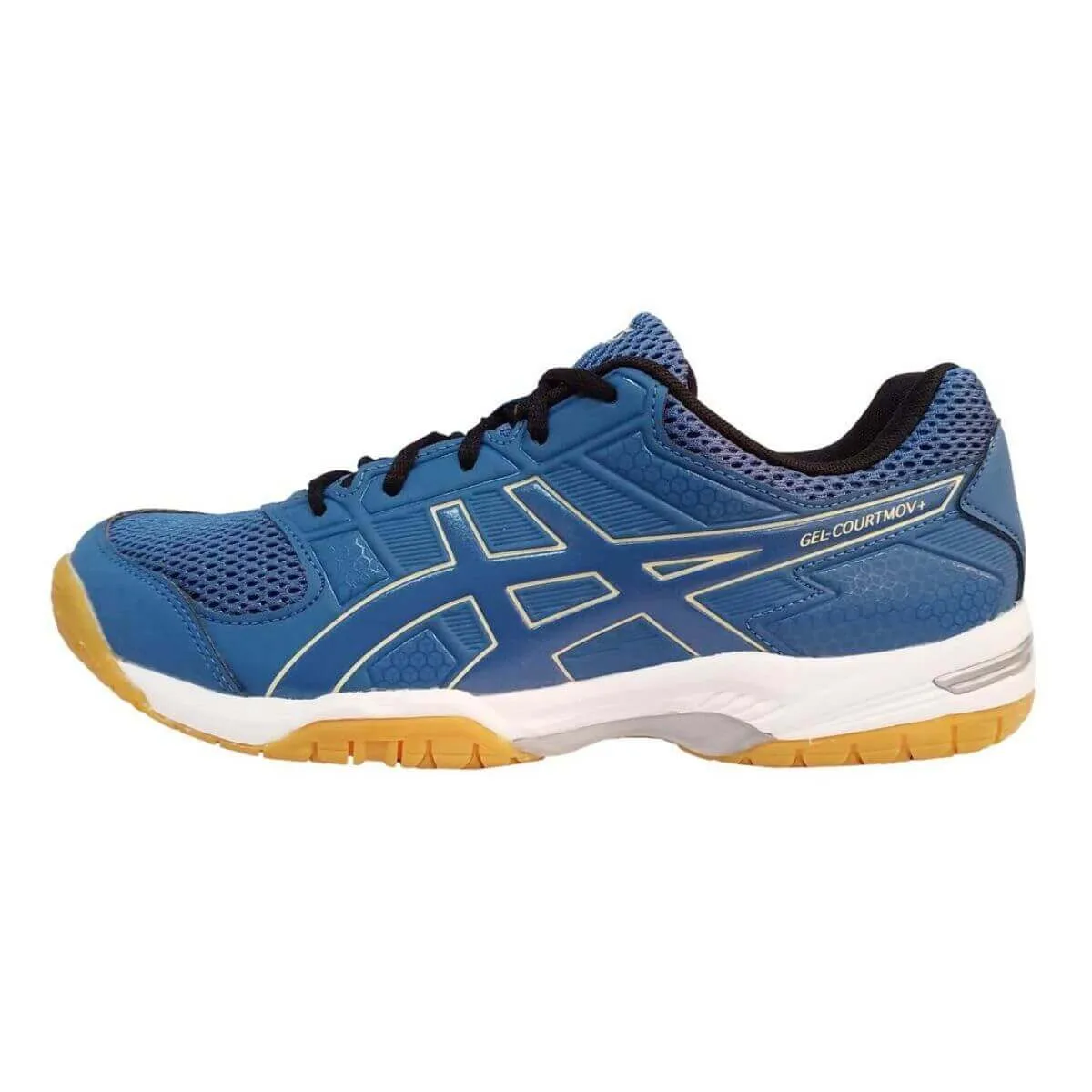 ASICS Men's Gel-Courtmov+ Badminton Shoe (Azure/Butter)