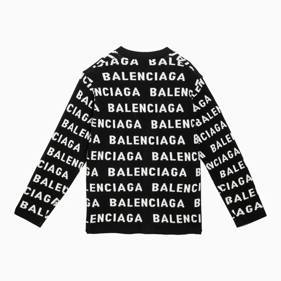 BALENCIAGA  |Crew Neck Unisex Wool Rib Street Style Bi-color Long Sleeves