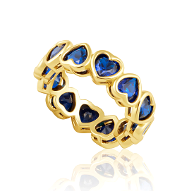 Bezel Heart Ring | Sapphire