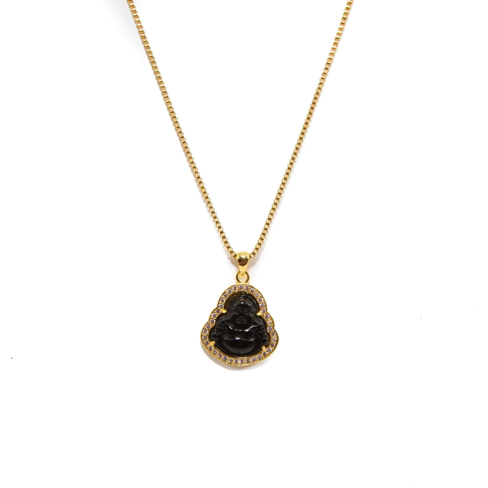 Black Buddha 18K Gold Platted Golden Gilt Pendant