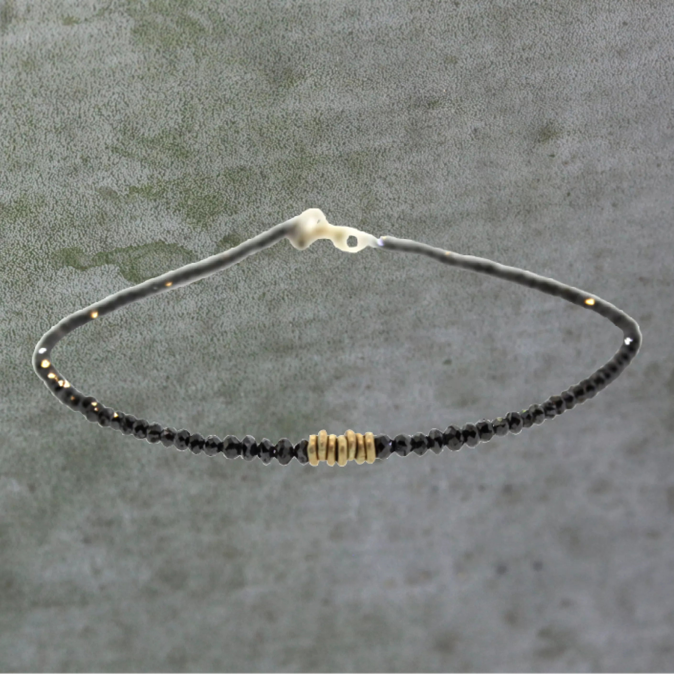 Black Diamond & Gold Ring Bracelet