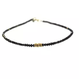 Black Diamond & Gold Ring Bracelet