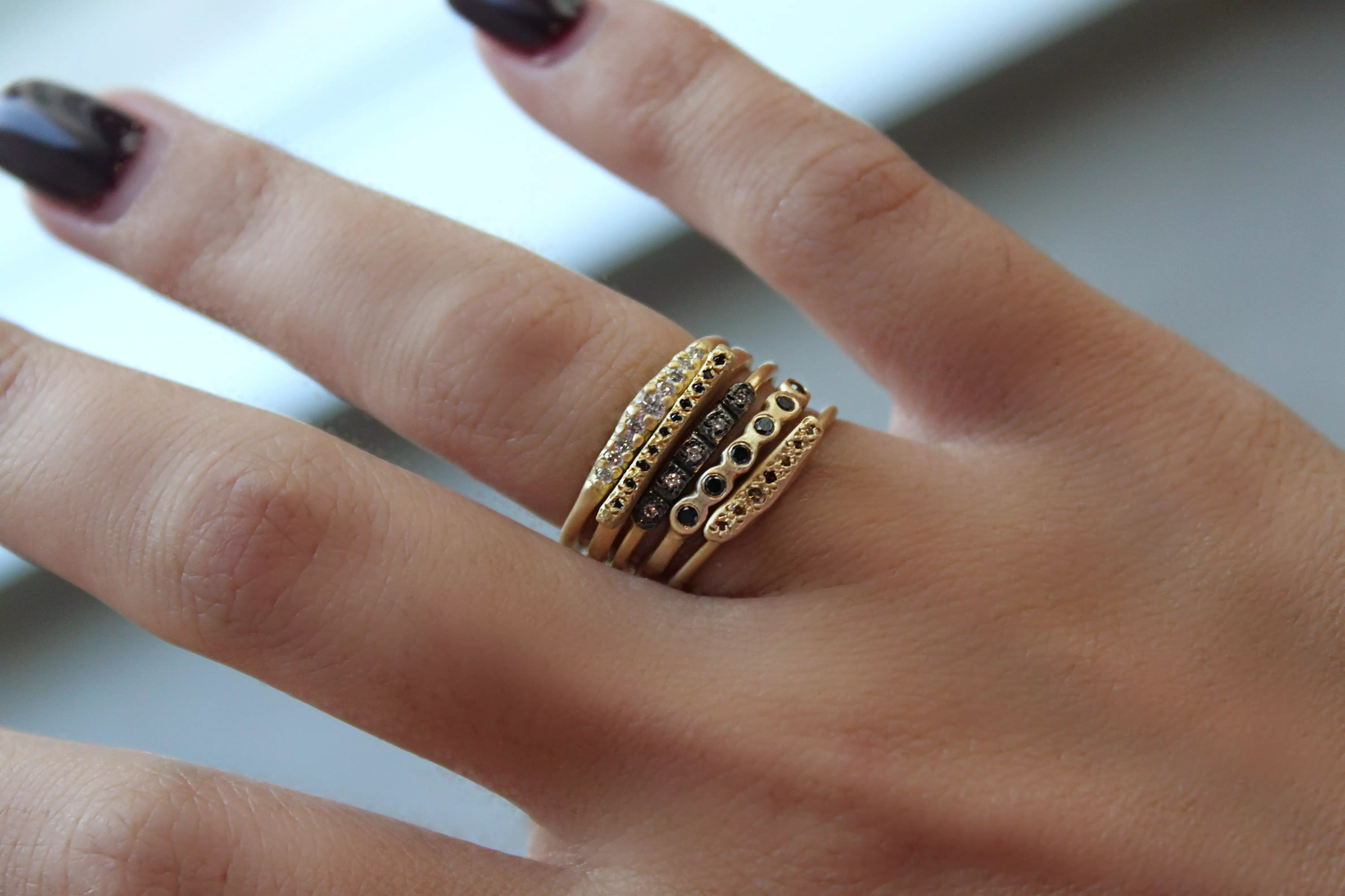 Black Diamond Half Band Ring