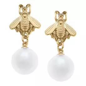 Brenda Bee Pearl Drop Earrings - Gold