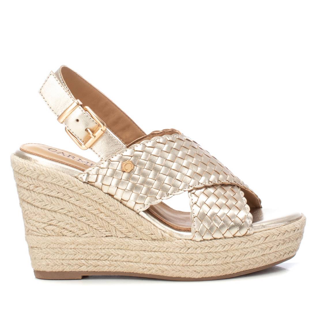 CARMELA Gold High Wedge Sandal