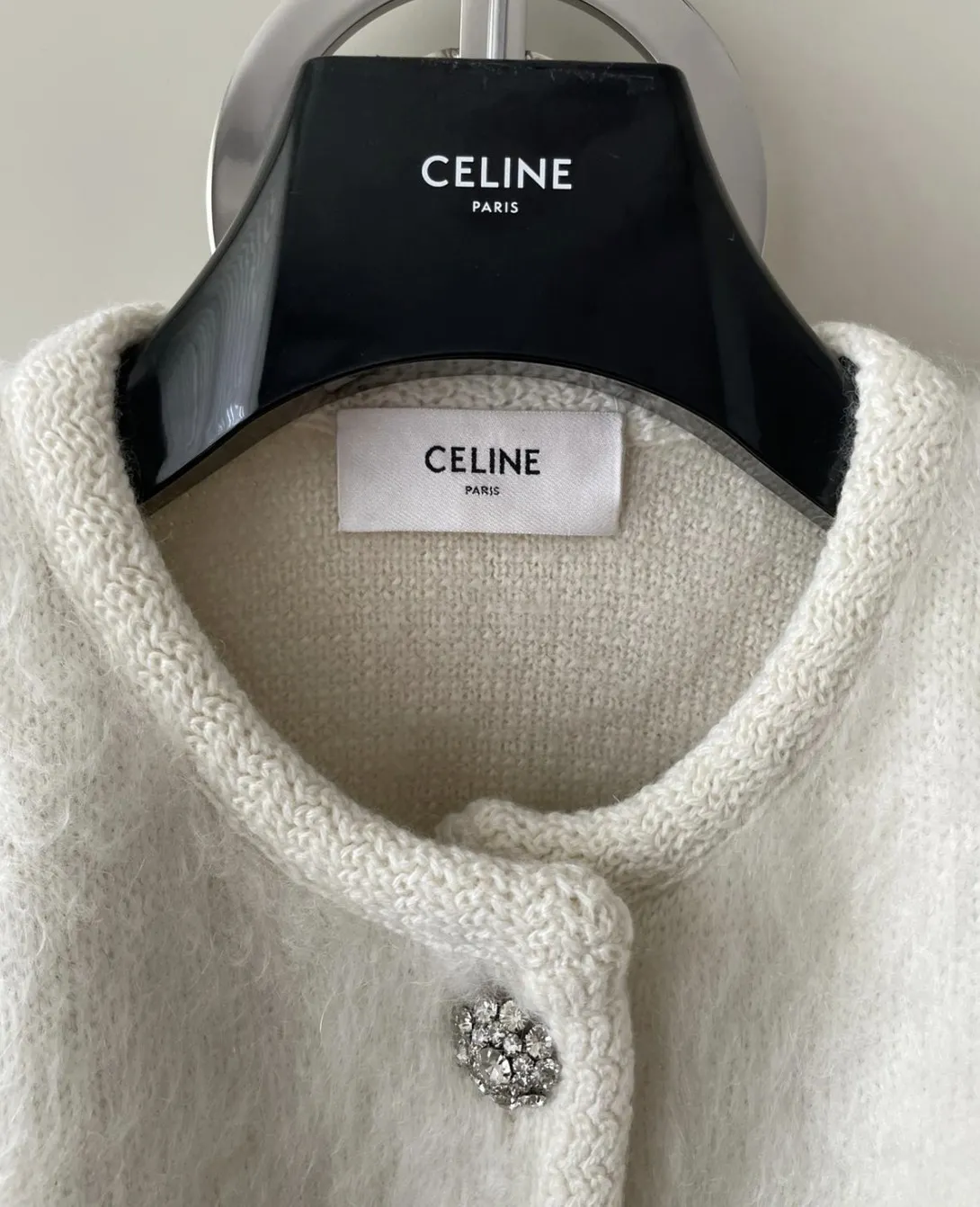 CELINE  |Cardigan jacket in brushed mohair