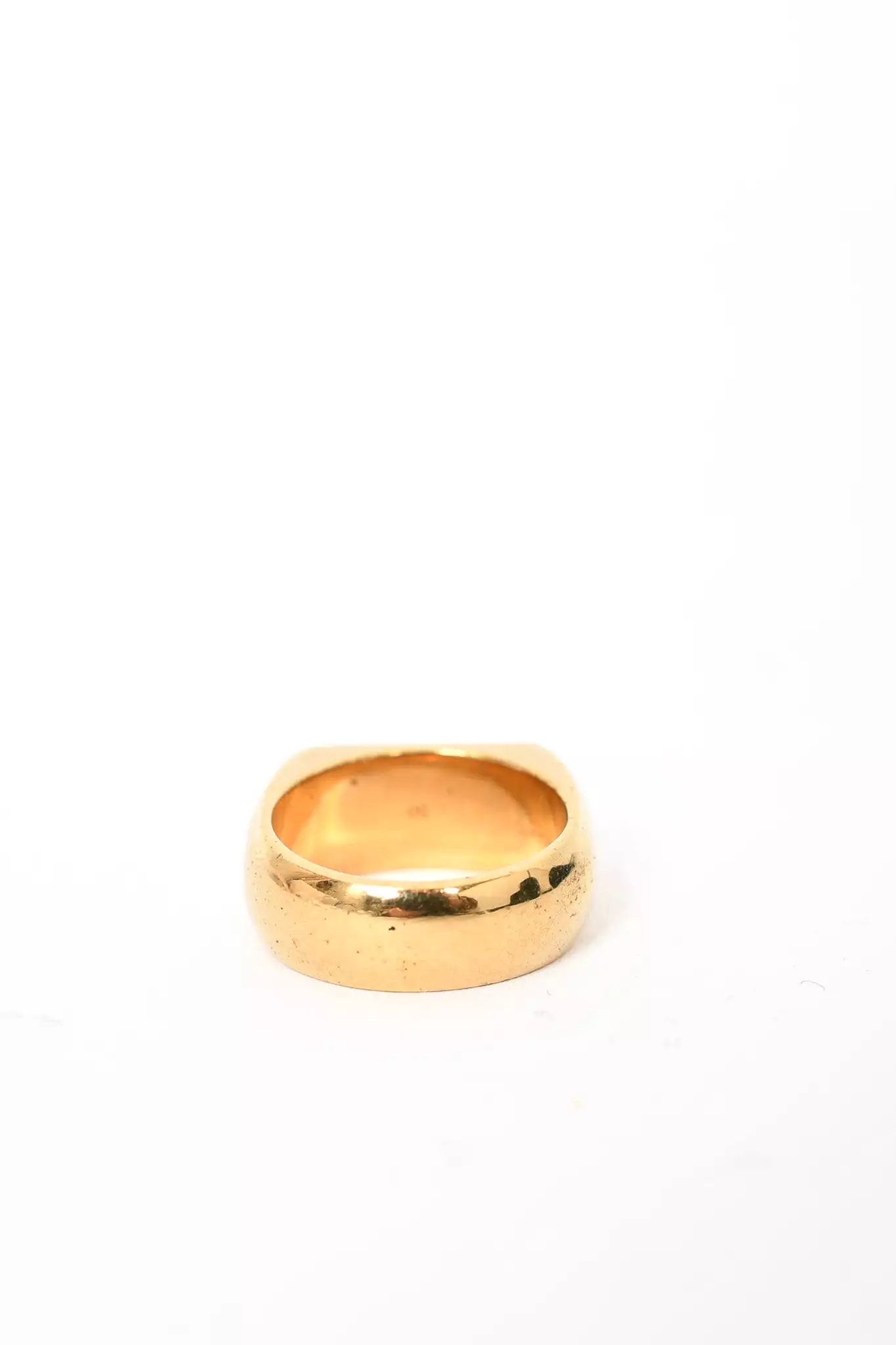 Celine Gold Toned Brass 'Chaîne Triomphe Large Diamanté' Ring sz 50