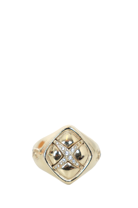 Chanel Gold Tone Cross AB7018 Ring