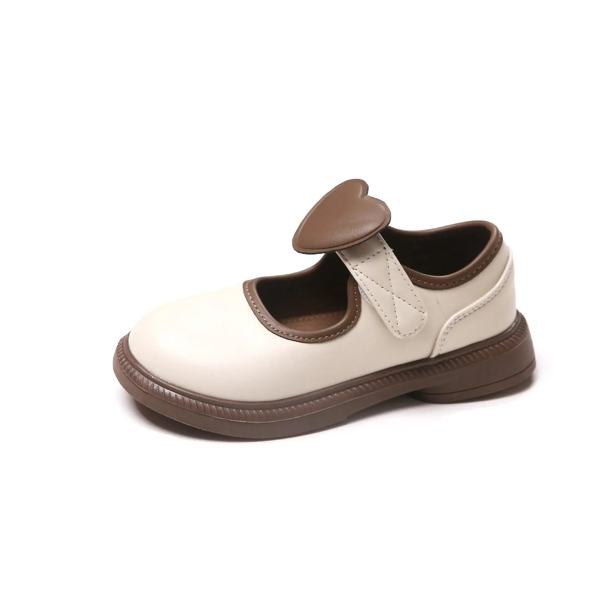 Children's Girls' Casual Shoes with Heart-Shaped Low Heel - Leather (G08204)