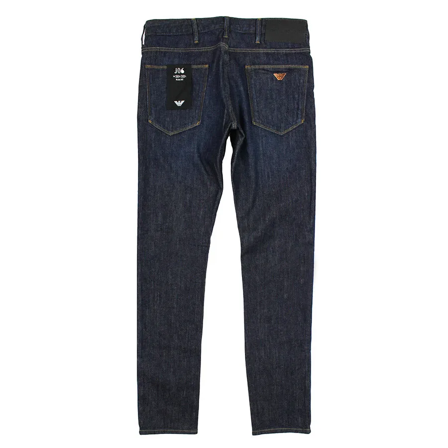 Emporio Armani - J06 Slim Fit Worn Denim Jeans in Navy