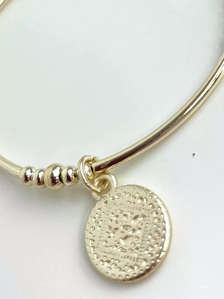 Envy Beaded Stacking Bracelet - Dusted Gold Coin