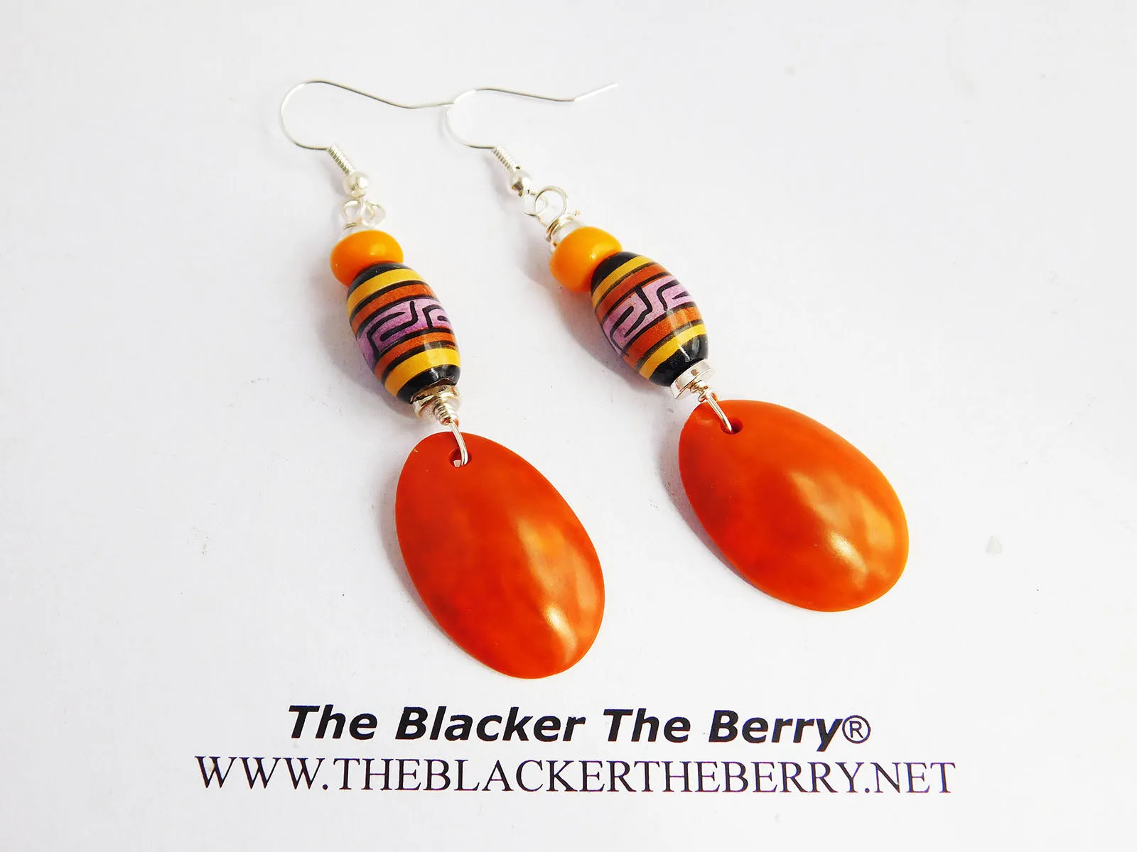 Ethnic Jewelry Orange Beaded Peruvian Jewelry Ecofriendly