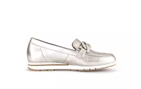 Gabor Gold Leather Wedge Loafer 41562