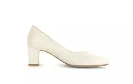 Gabor Silver Shimmer Block heel Court Shoe 15214