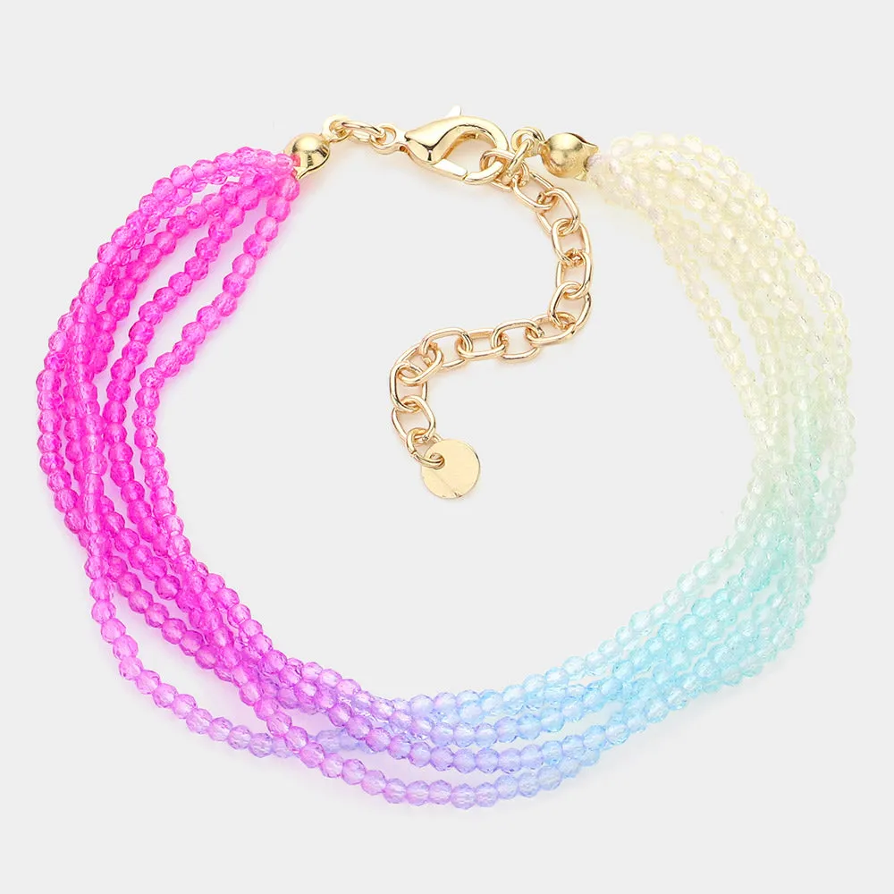 iLLASPARKZ Gradation Seed Beaded Layered Bracelet