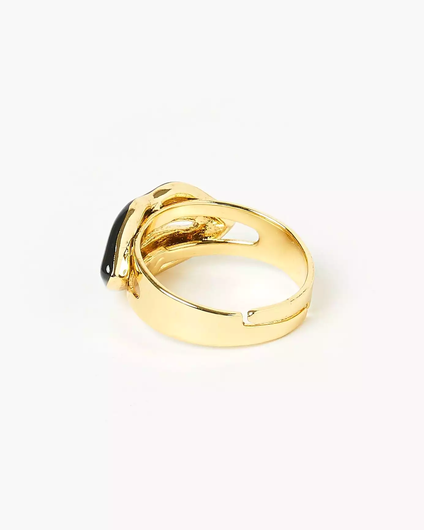 Izoa Lips Ring Gold Black