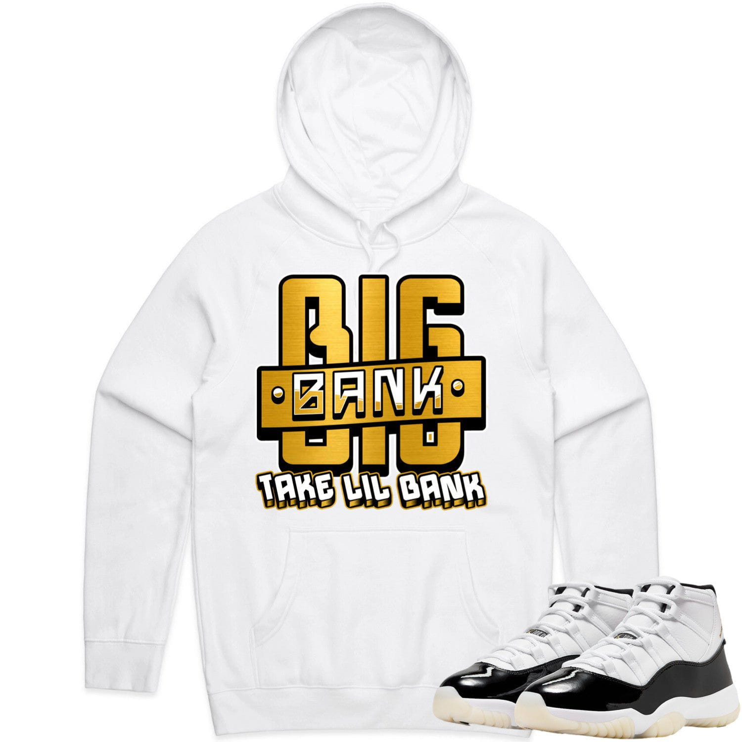 Jordan 11 Gratitude 11s Hoodie to Match - GOLD METALLIC BIG BANK