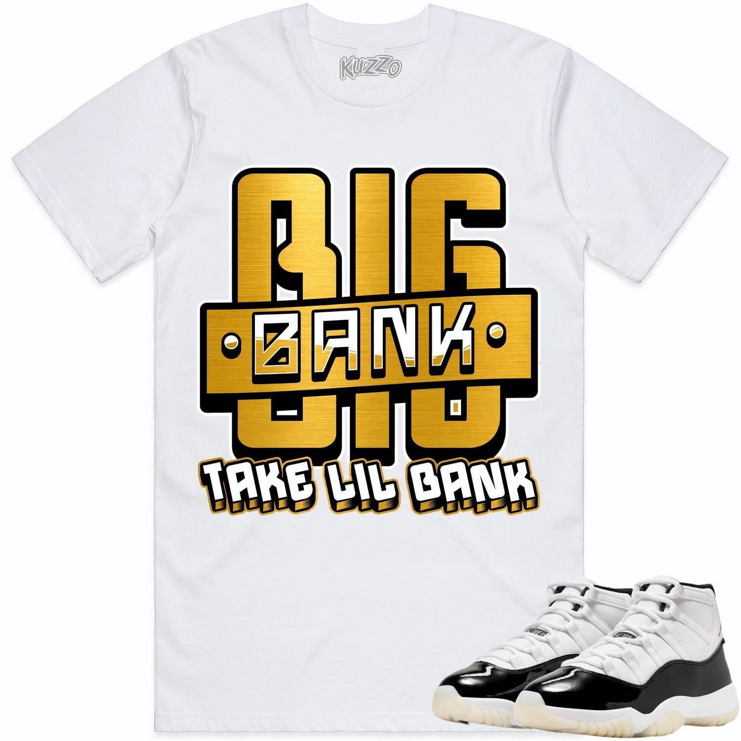 Jordan 11 Gratitude 11s Shirt to Match - GOLD METALLIC BIG BANK