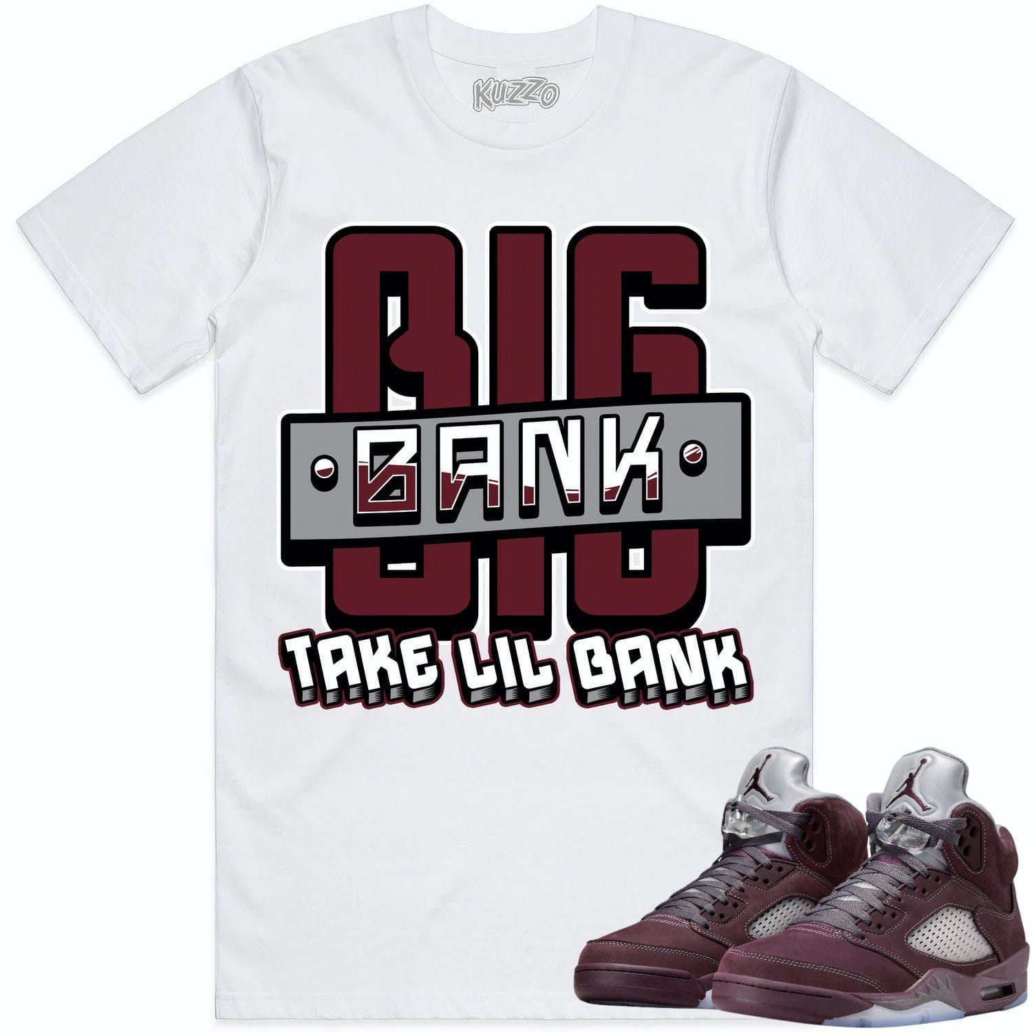 Jordan 5 Burgundy 5s Shirt to Match - BURGUNDY BIG BANK