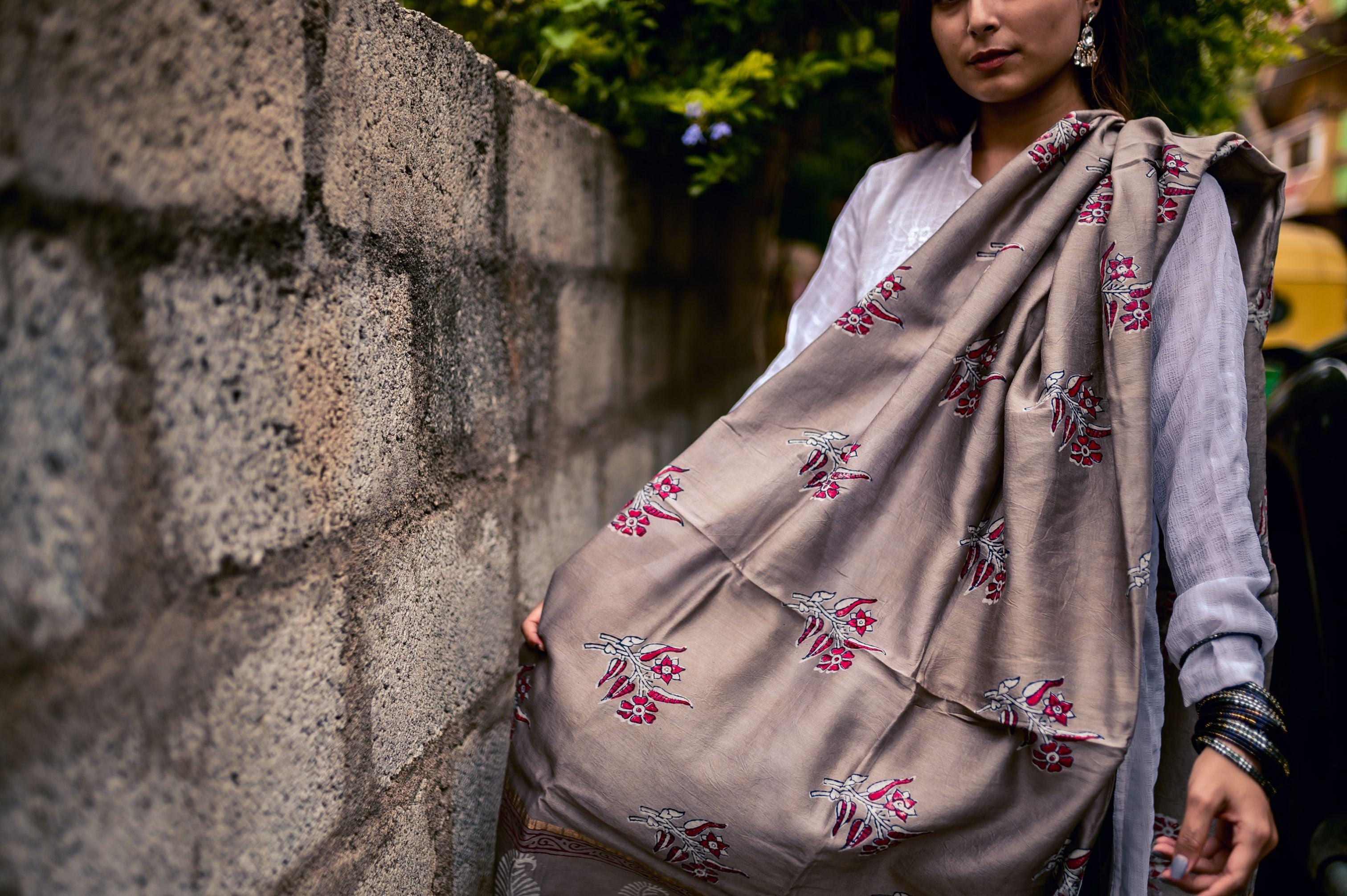 Kaisori Kashish Chanderi Dupatta - Floral