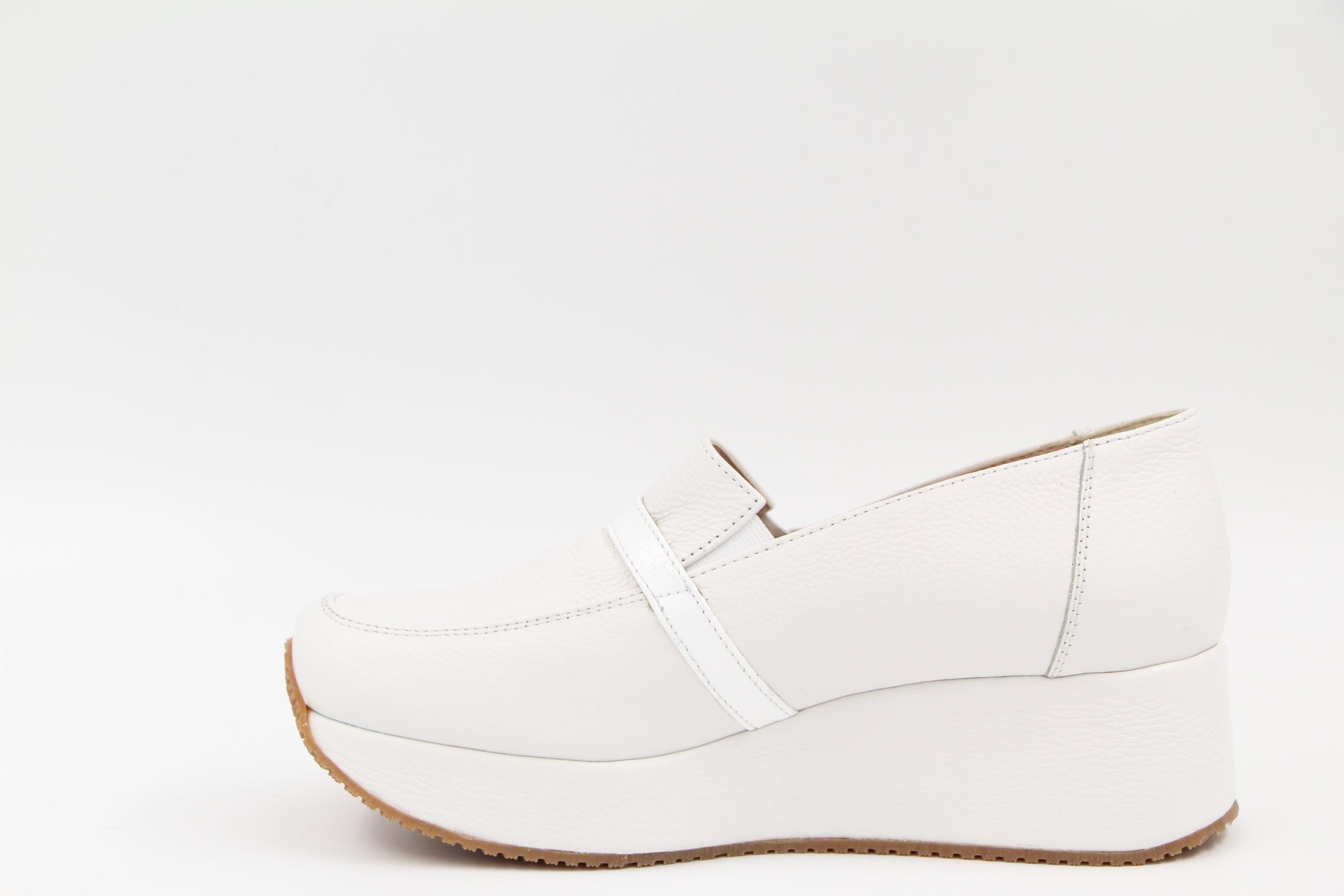 KELTON White leather Platform Loafer AFO602