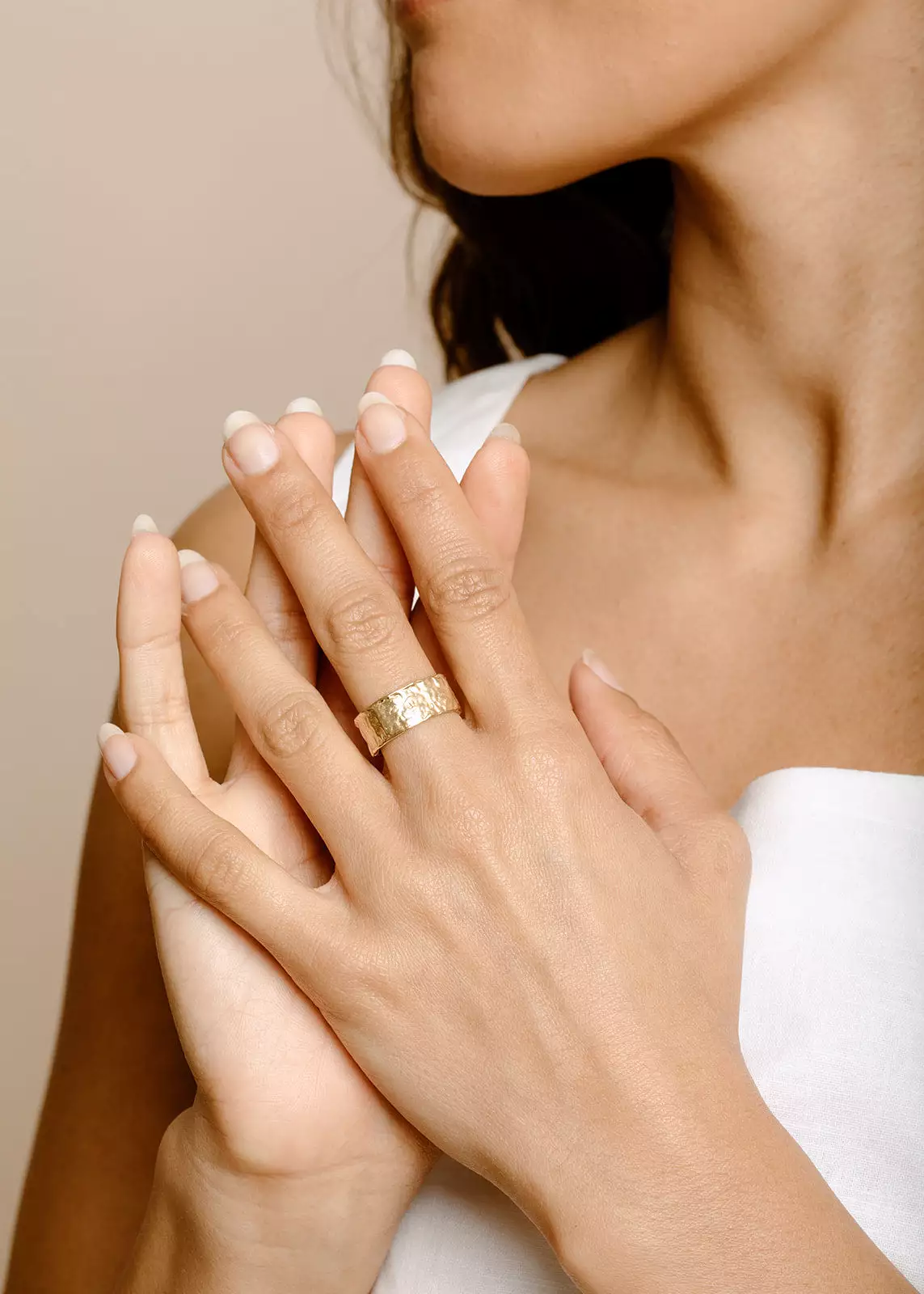 Large Textured Minimalist Ring