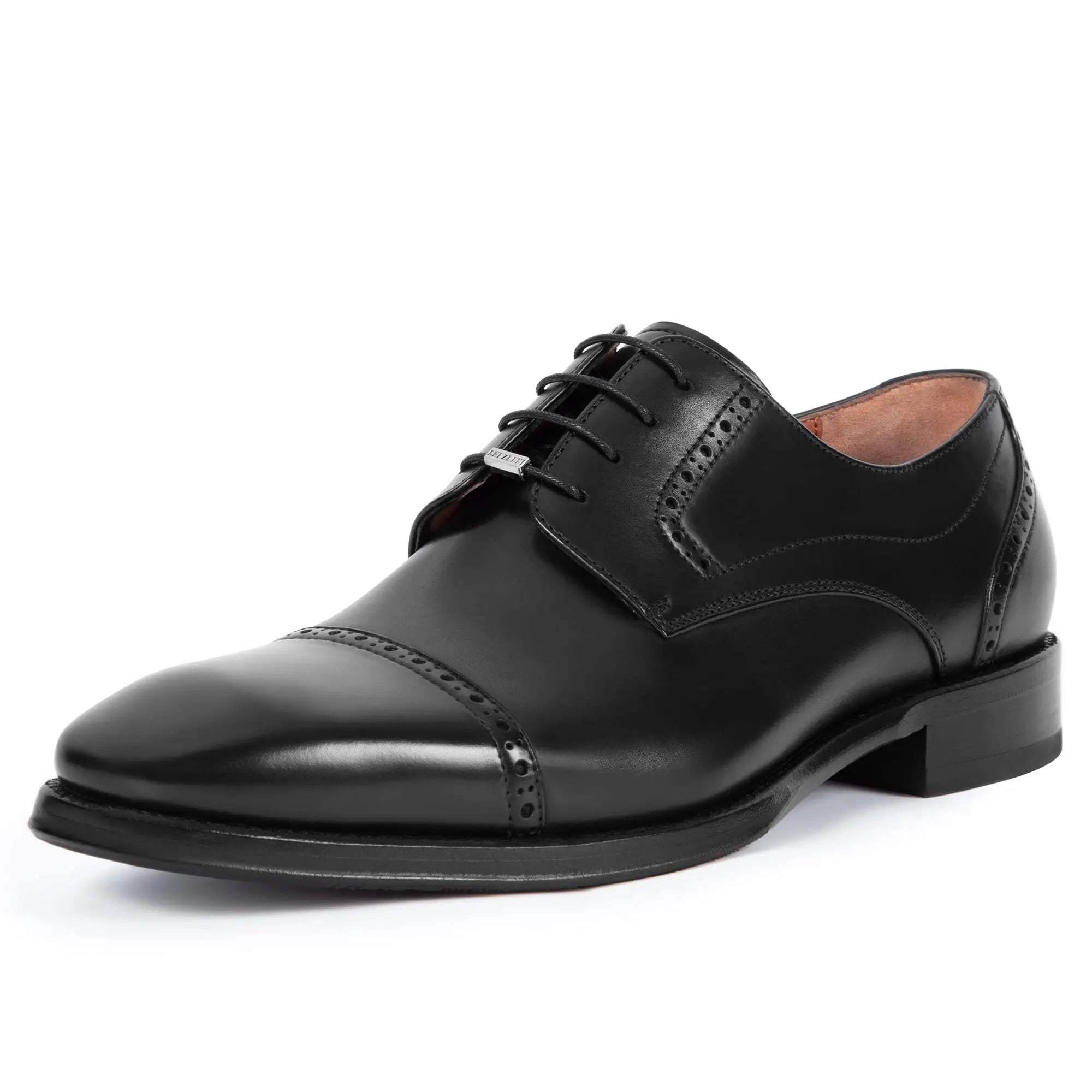 LEIZILEI men's formal brogue calfskin lace-up derby shoes