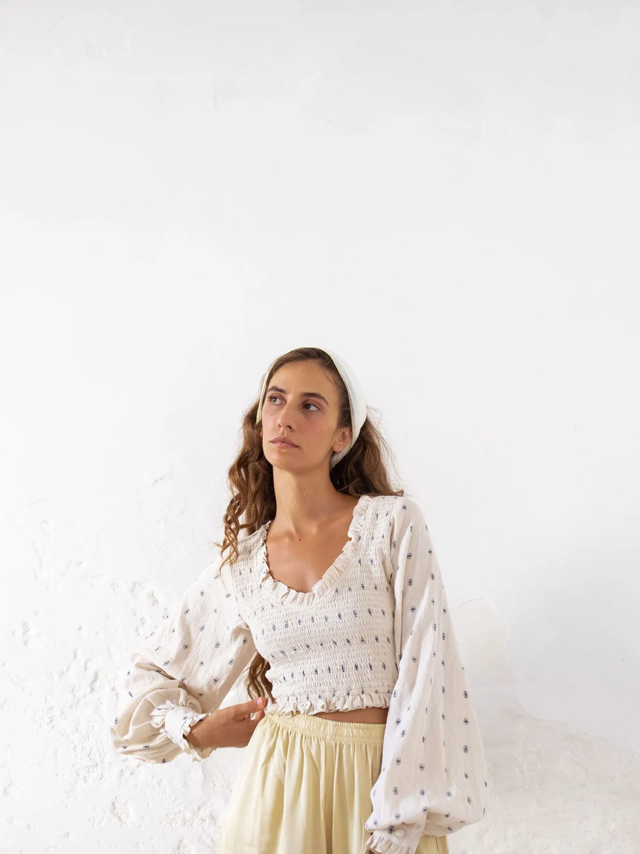 LINA BLOUSE | UNDYED INDIGO PRINT