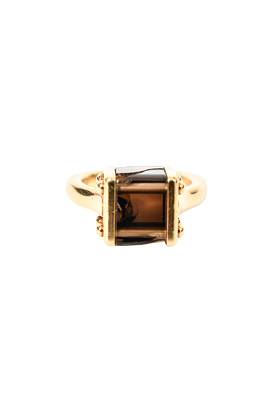 Louis Vuitton 18K Gold Emprise Dark Brown Quartz Ring