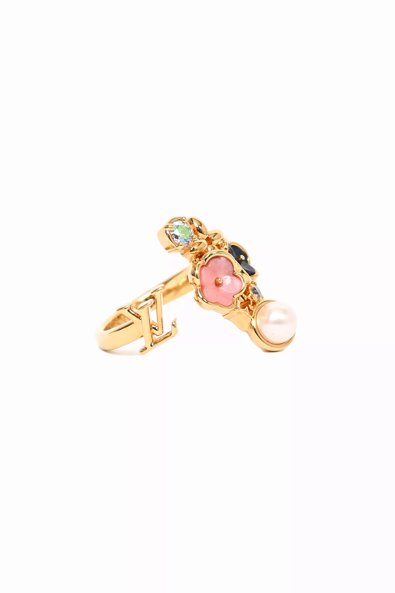 Louis Vuitton Gold Toned Floral 'Botanica' Ring