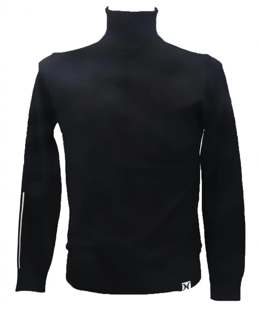 Maglia a collo alto RICHMOND X con bordi a contrasto sweater nero