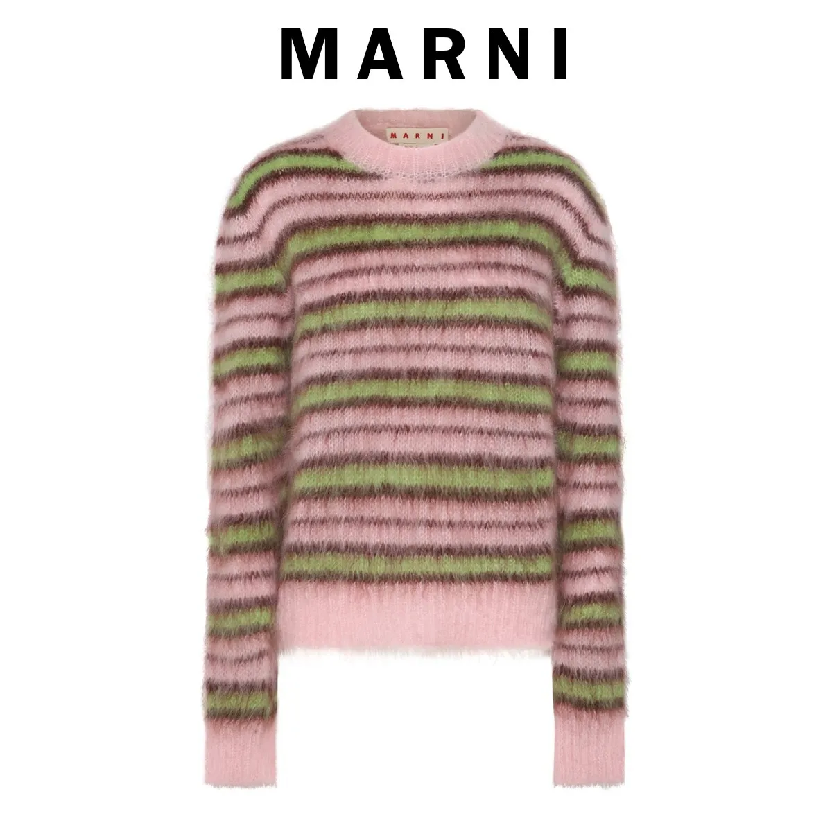 MARNI  |Crew Neck Stripes Casual Style Wool Long Sleeves