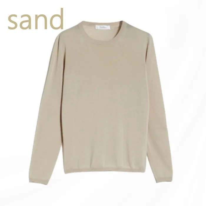 MaxMara  |Crew Neck Casual Style Wool Long Sleeves Plain Party Style