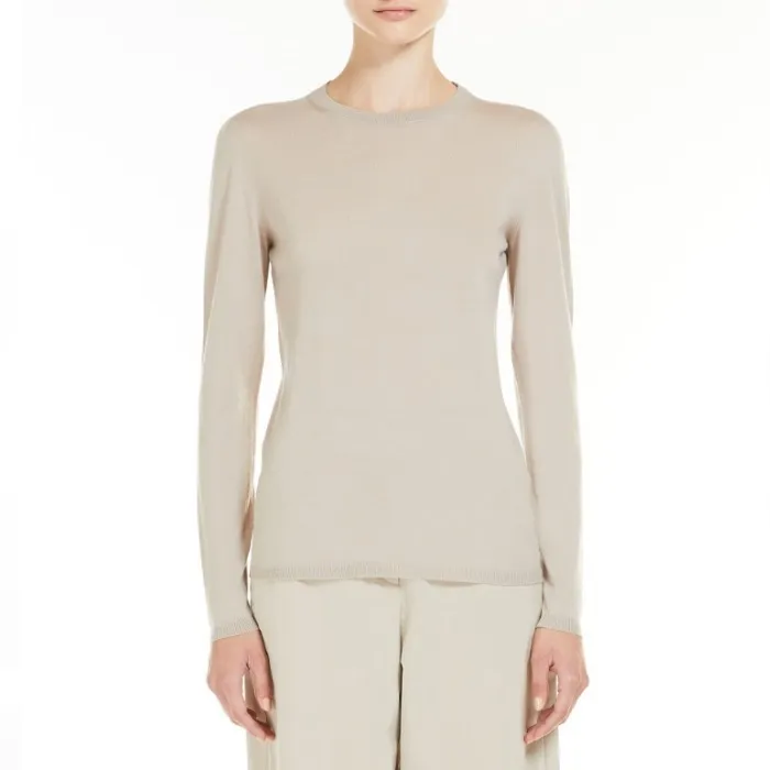 MaxMara  |Crew Neck Casual Style Wool Long Sleeves Plain Party Style