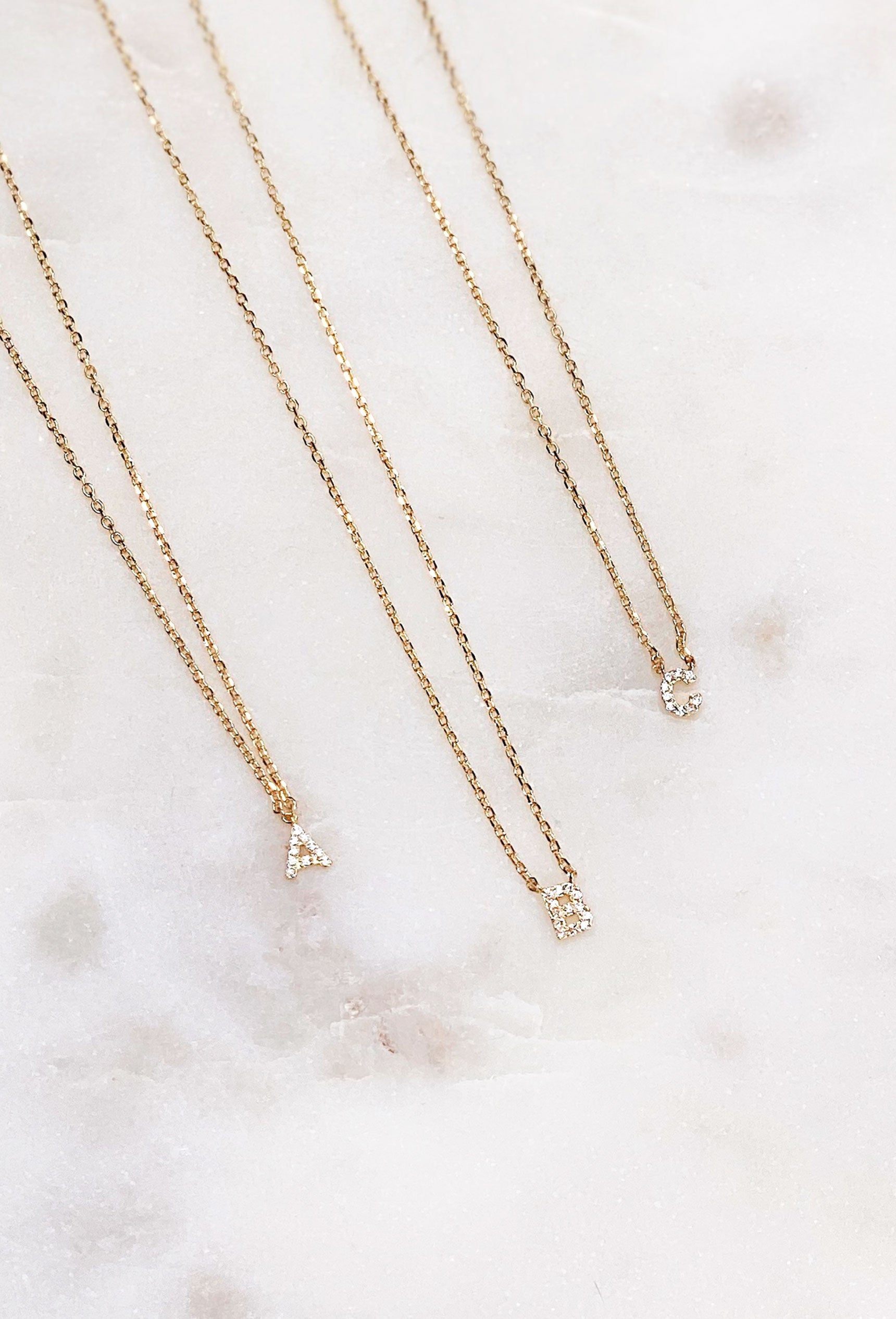 Mini Crystal Monogram Initial Necklace