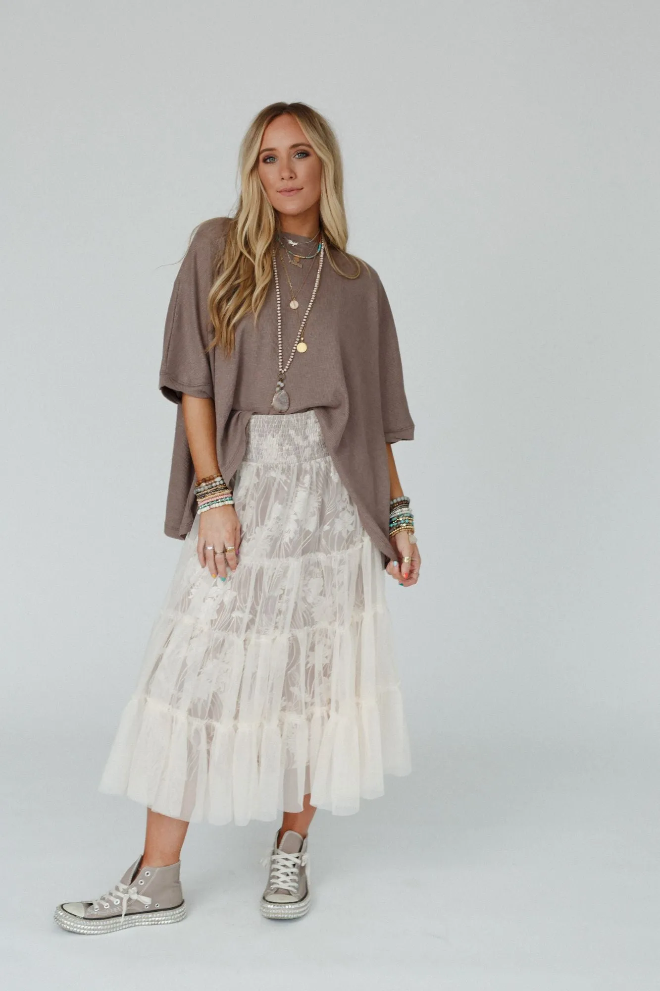 Petals In Layers Skirt - Mocha