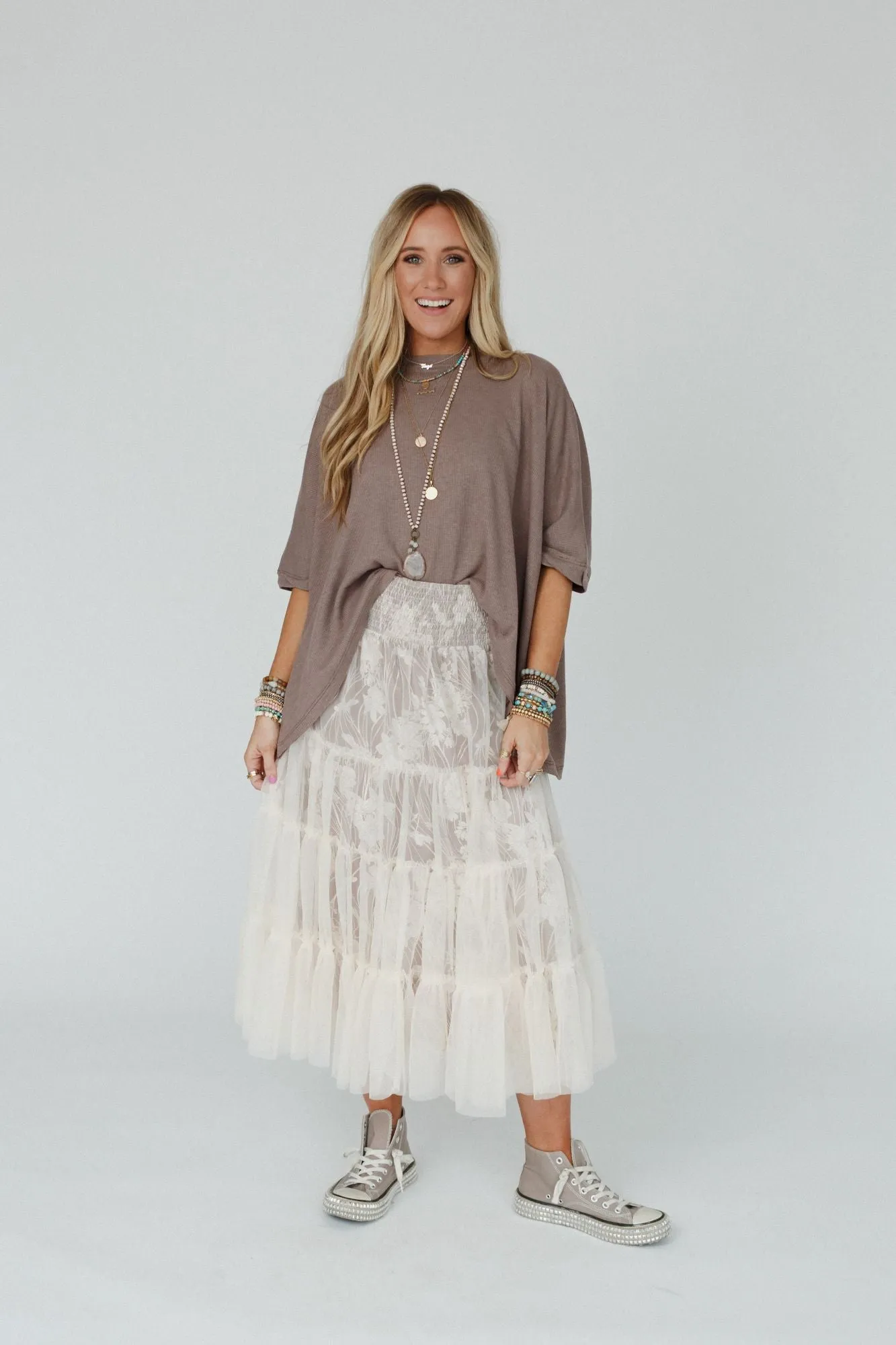 Petals In Layers Skirt - Mocha