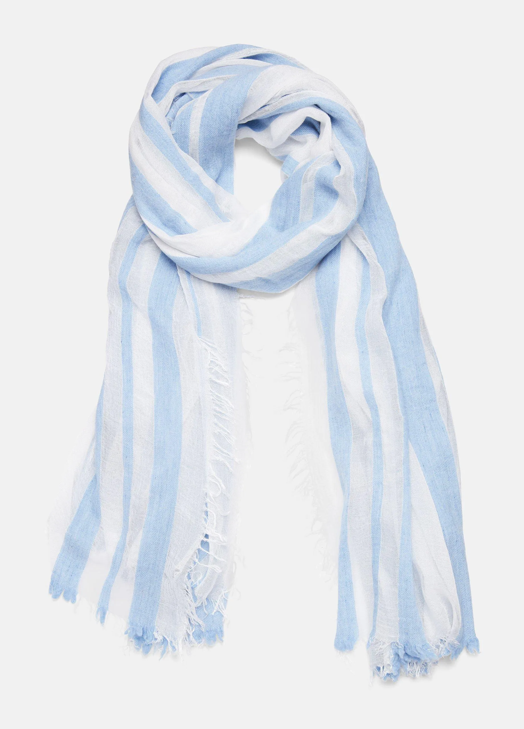 Sheer Stripe Wool-Blend Scarf