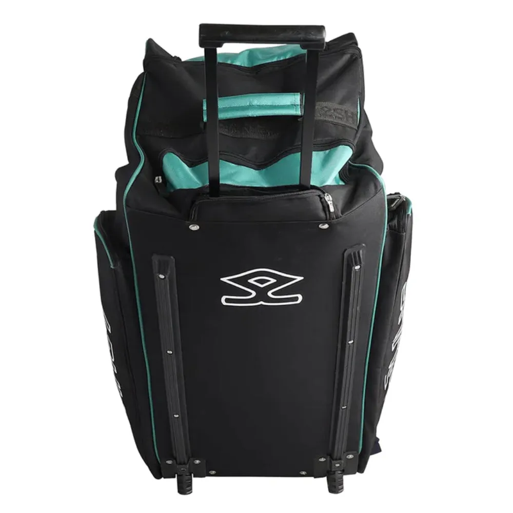 SHREY 1779 Match Wheelie Cricket Kit Bag (Black/Green)