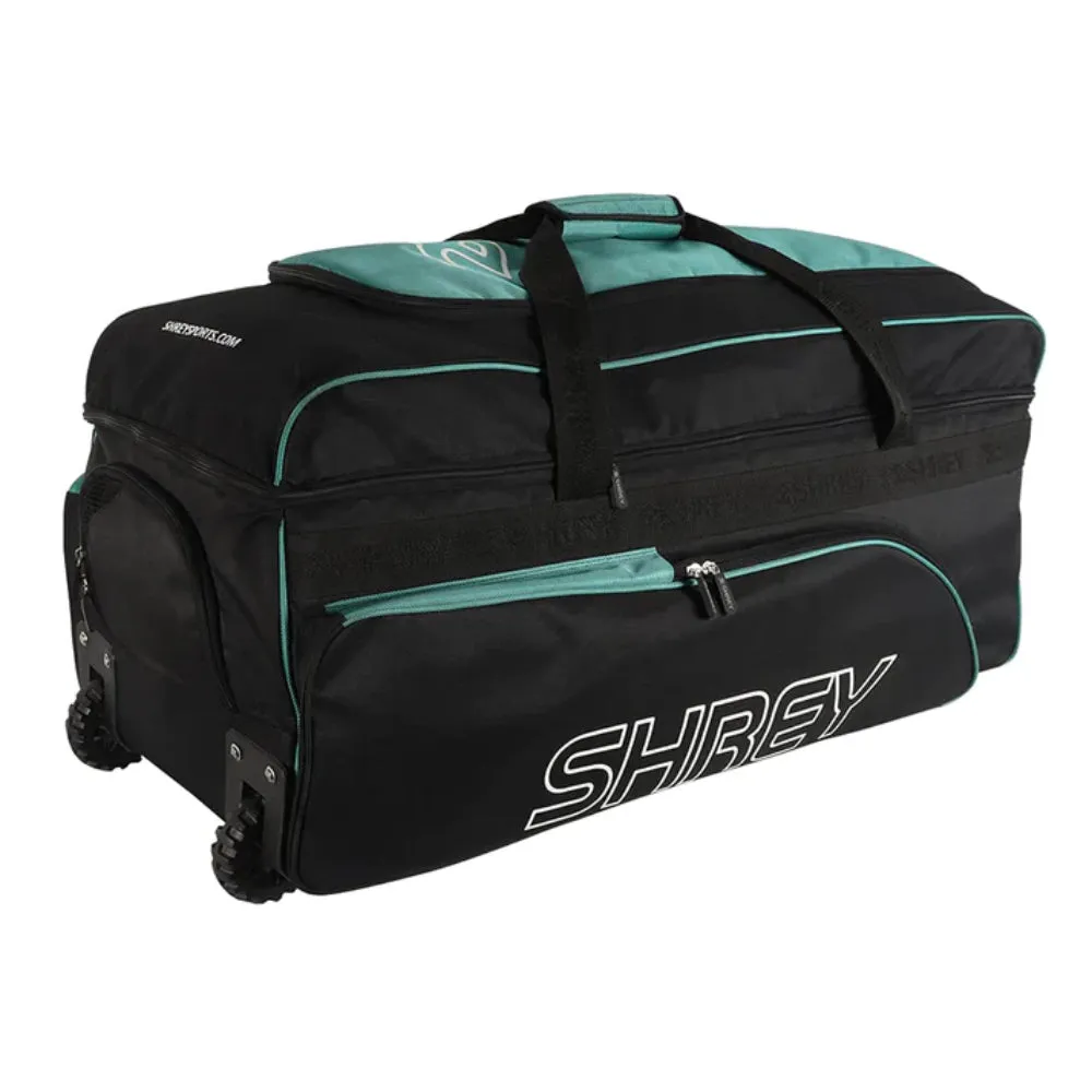 SHREY 1779 Match Wheelie Cricket Kit Bag (Black/Green)