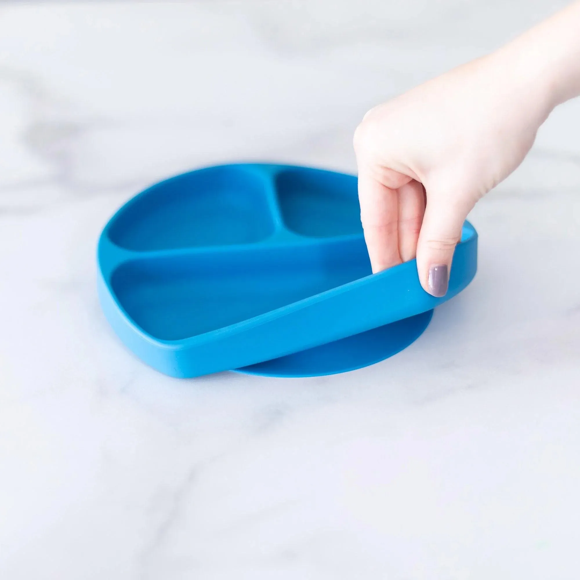 Silicone Grip Dish: Dark Blue